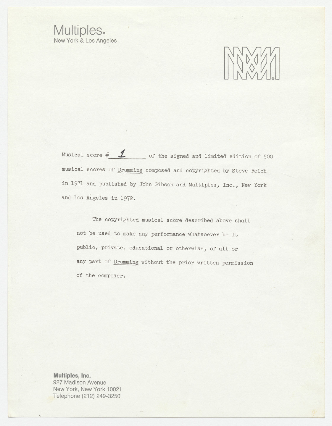 Steve Reich. Drumming. 1971