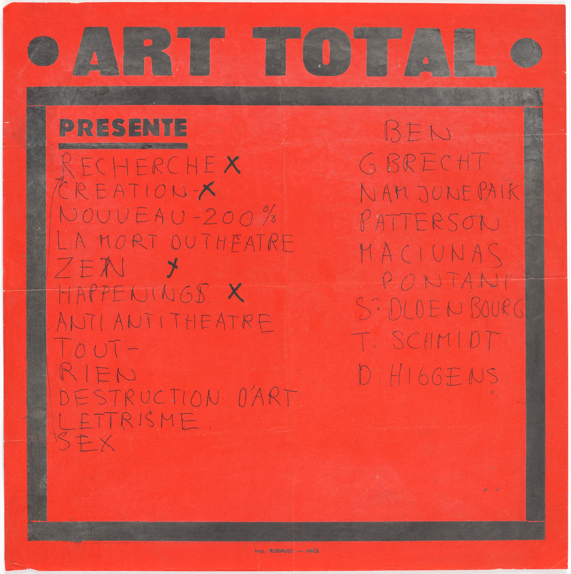 Ben Vautier. Poster for Art Total. c. 1964 | MoMA