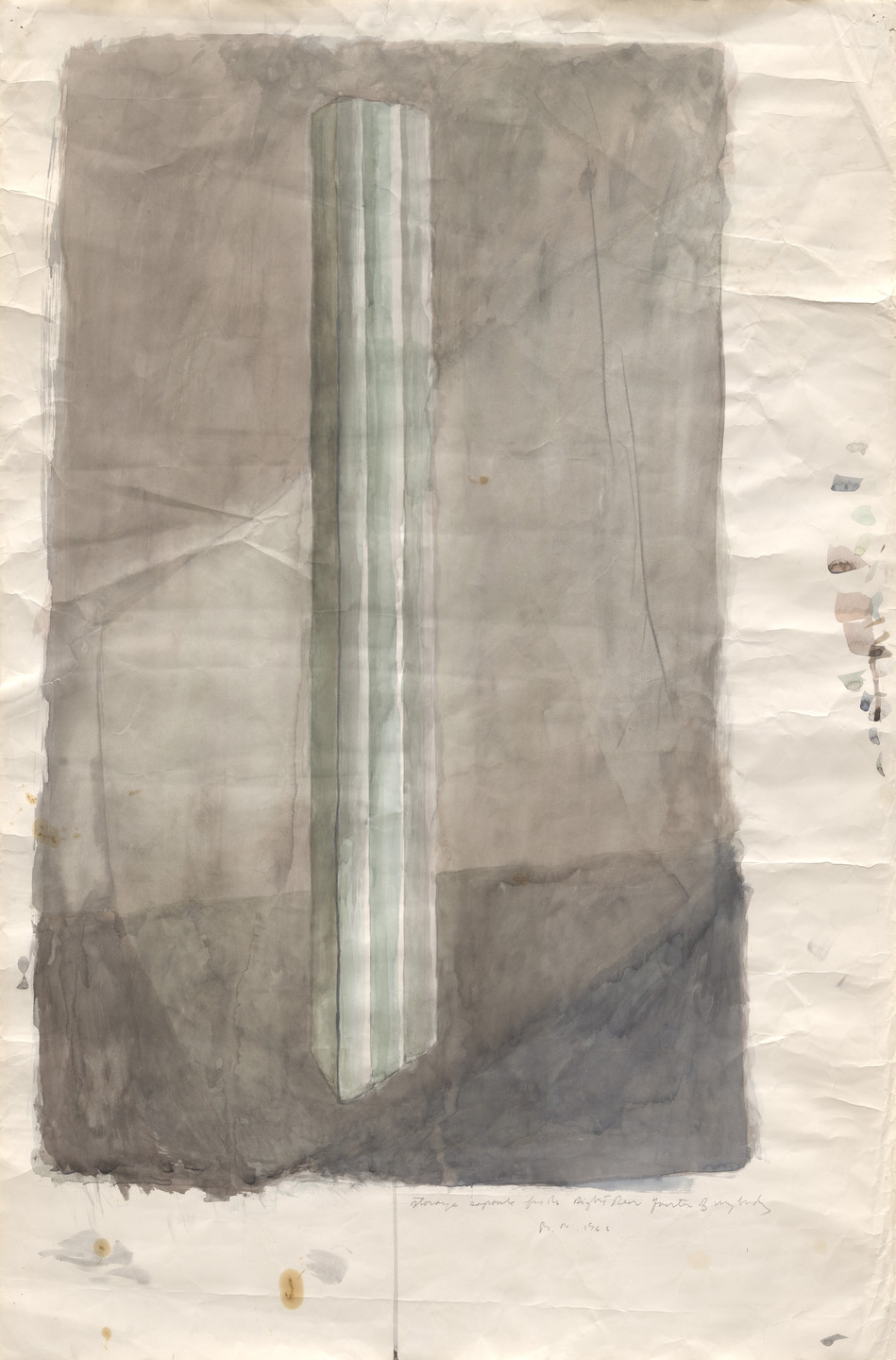 Bruce Nauman. Study related to the sculpture Storage Capsule for the Right Rear Quarter of My Body. 1966