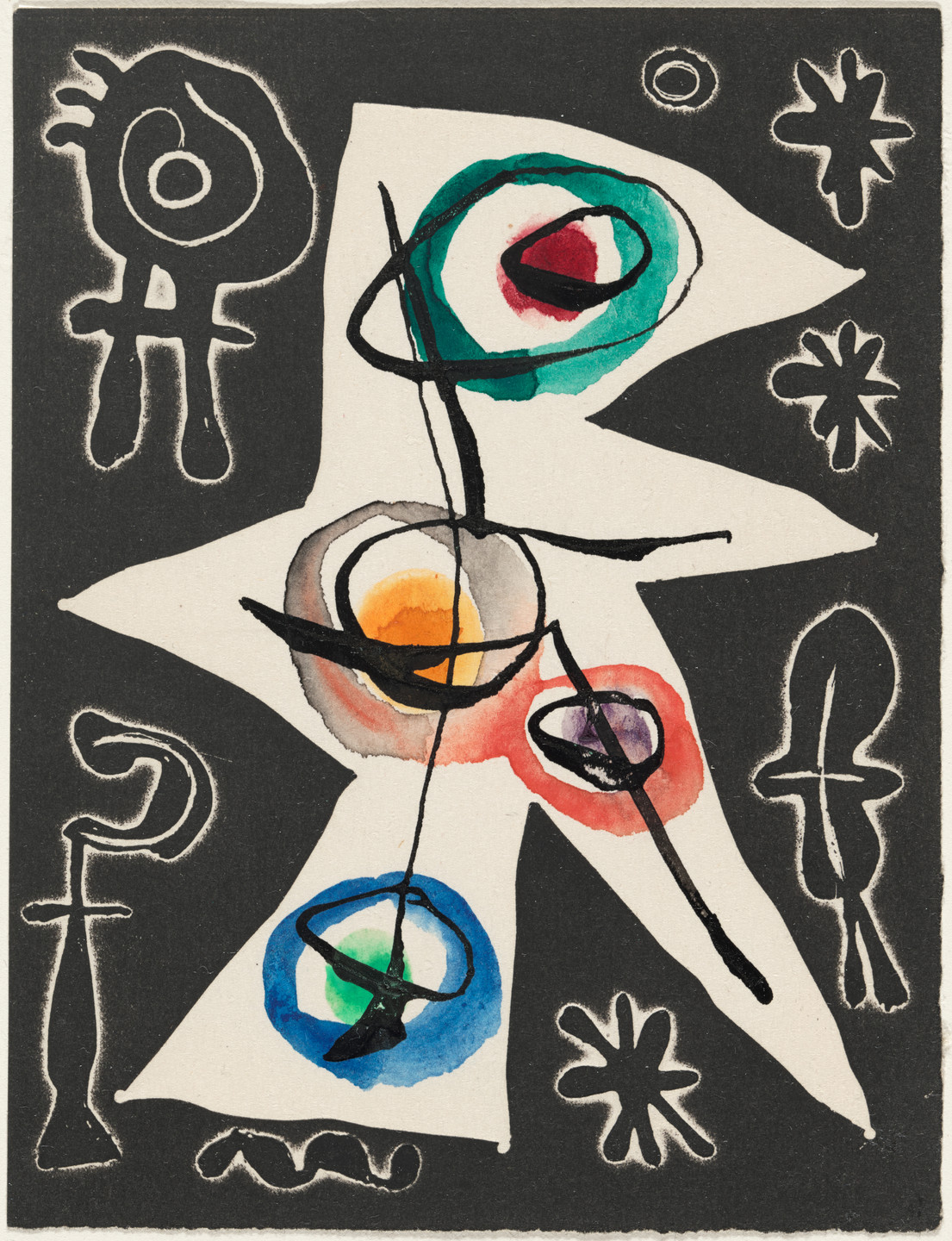 Joan Miró. Variant of plate (page 95) from Le Désespéranto (Desesperanto): Volume III from L'Antitête (The Anti-Head). 1947–49, published 1949
