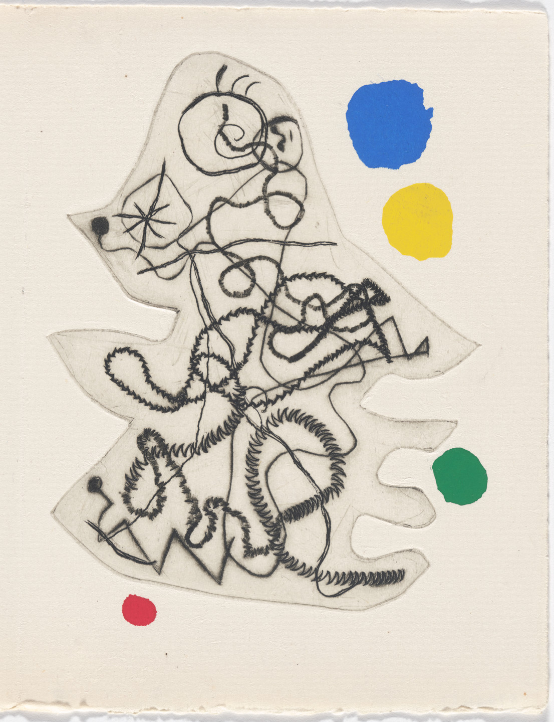 Joan Miró. Plate (page 101) from Le Désespéranto (Desesperanto): Volume III from L'Antitête (The Anti-Head). 1947–49, published 1949