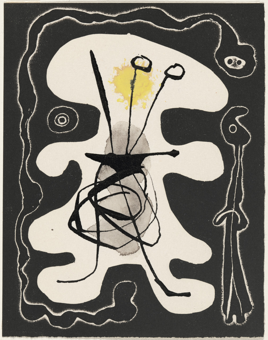 Joan Miró. Variant of plate (page 71) from Le Désespéranto (Desesperanto): Volume III from L'Antitête (The Anti-Head). 1947–49, published 1949