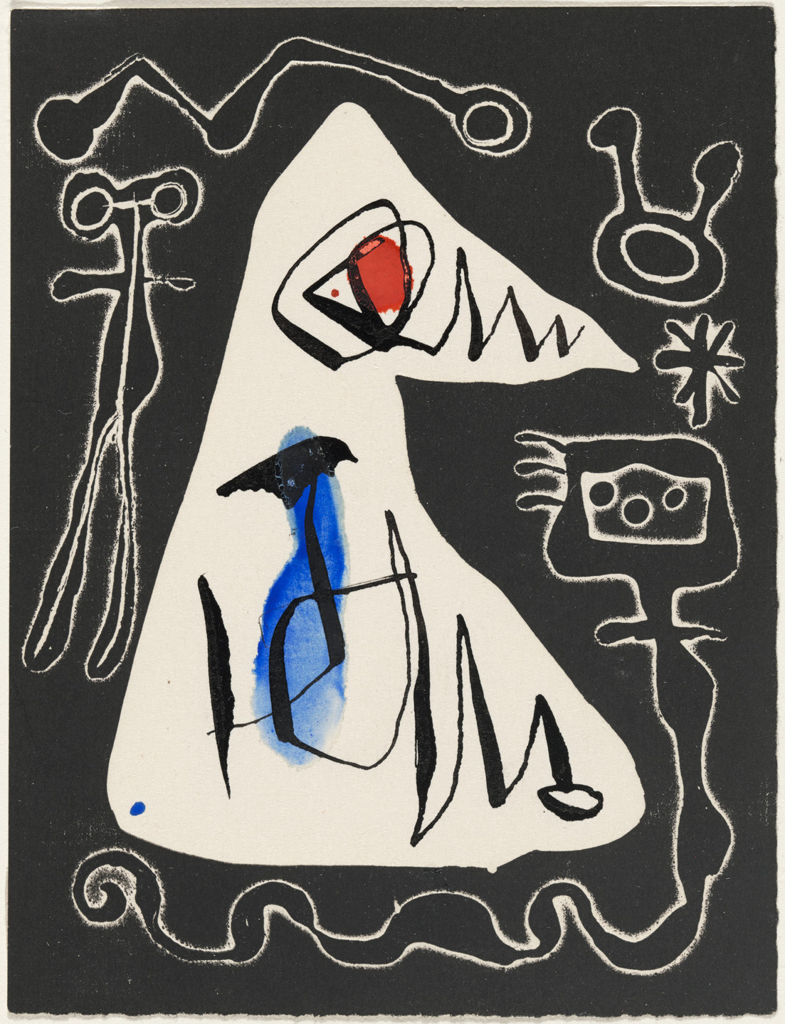 Joan Miró. Variant of plate (page 83) from Le Désespéranto (Desesperanto): Volume III from L'Antitête (The Anti-Head). 1947–49, published 1949