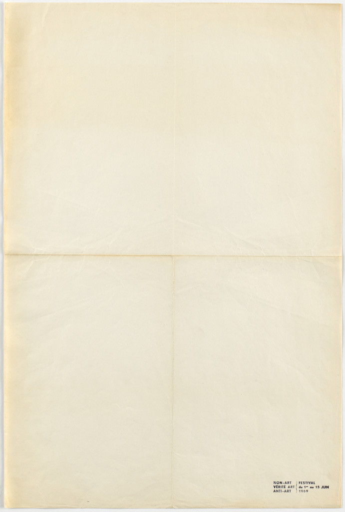 Poster for Non-Art Anti-Art Festival, June 1–15, 1969
