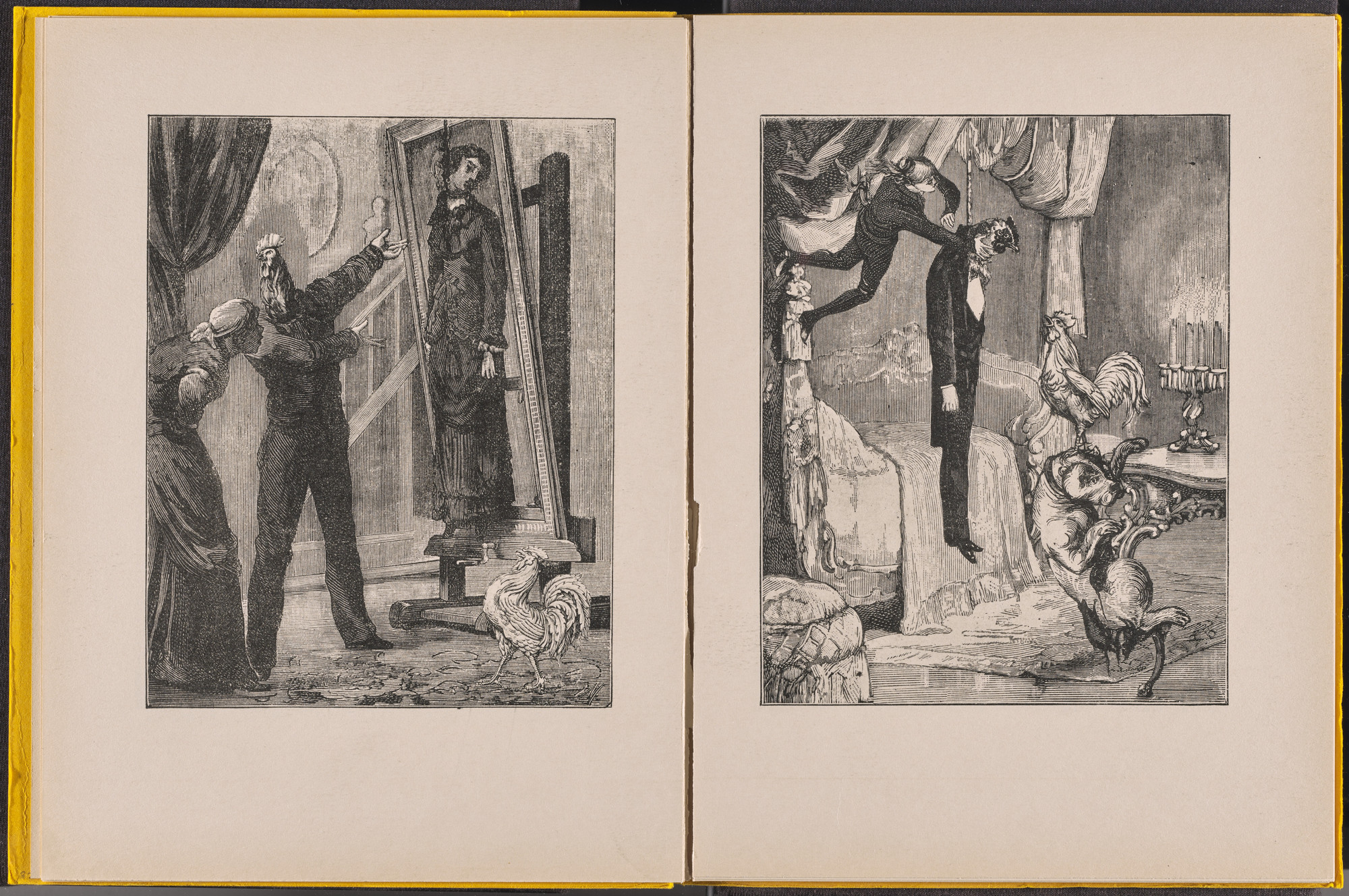 Max Ernst. Volume V: Le Rire du coq, L'Ile de Pâques, L'Intérieur de la vue, La Clé des chants (Volume V: The Rooster's Laugh, Easter Island, The Interior of Sight, The Key to Songs) from Une Semaine de bonté (A Week of Kindness or the Seven Deadly Elements). 1933–34, published 1934