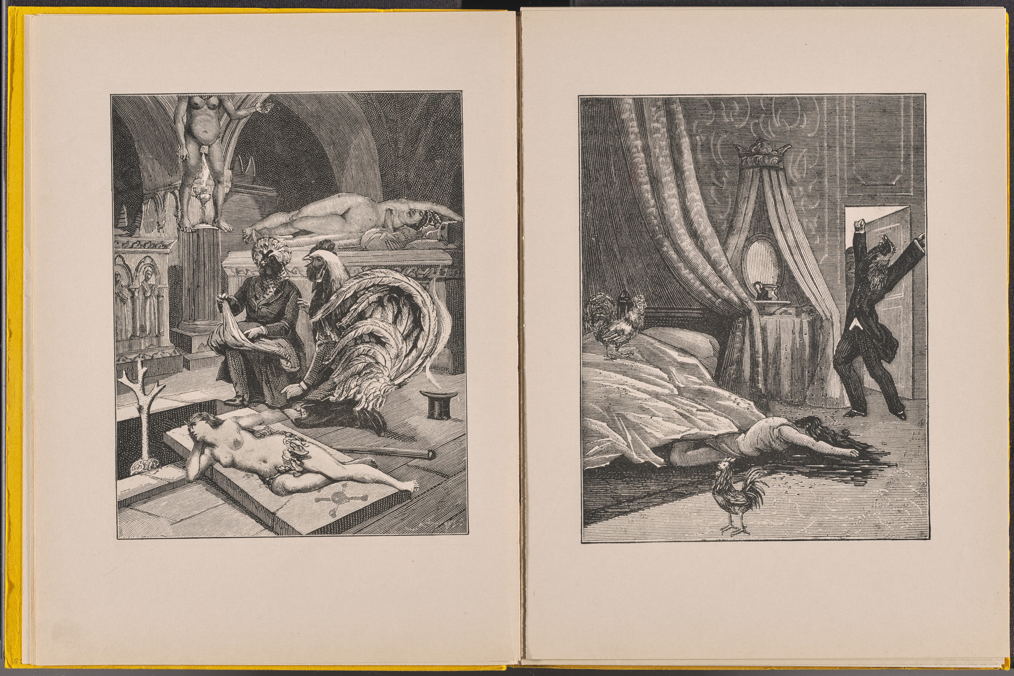 Max Ernst. Volume V: Le Rire du coq, L'Ile de Pâques, L'Intérieur de la vue, La Clé des chants (Volume V: The Rooster's Laugh, Easter Island, The Interior of Sight, The Key to Songs) from Une Semaine de bonté (A Week of Kindness or the Seven Deadly Elements). 1933–34, published 1934