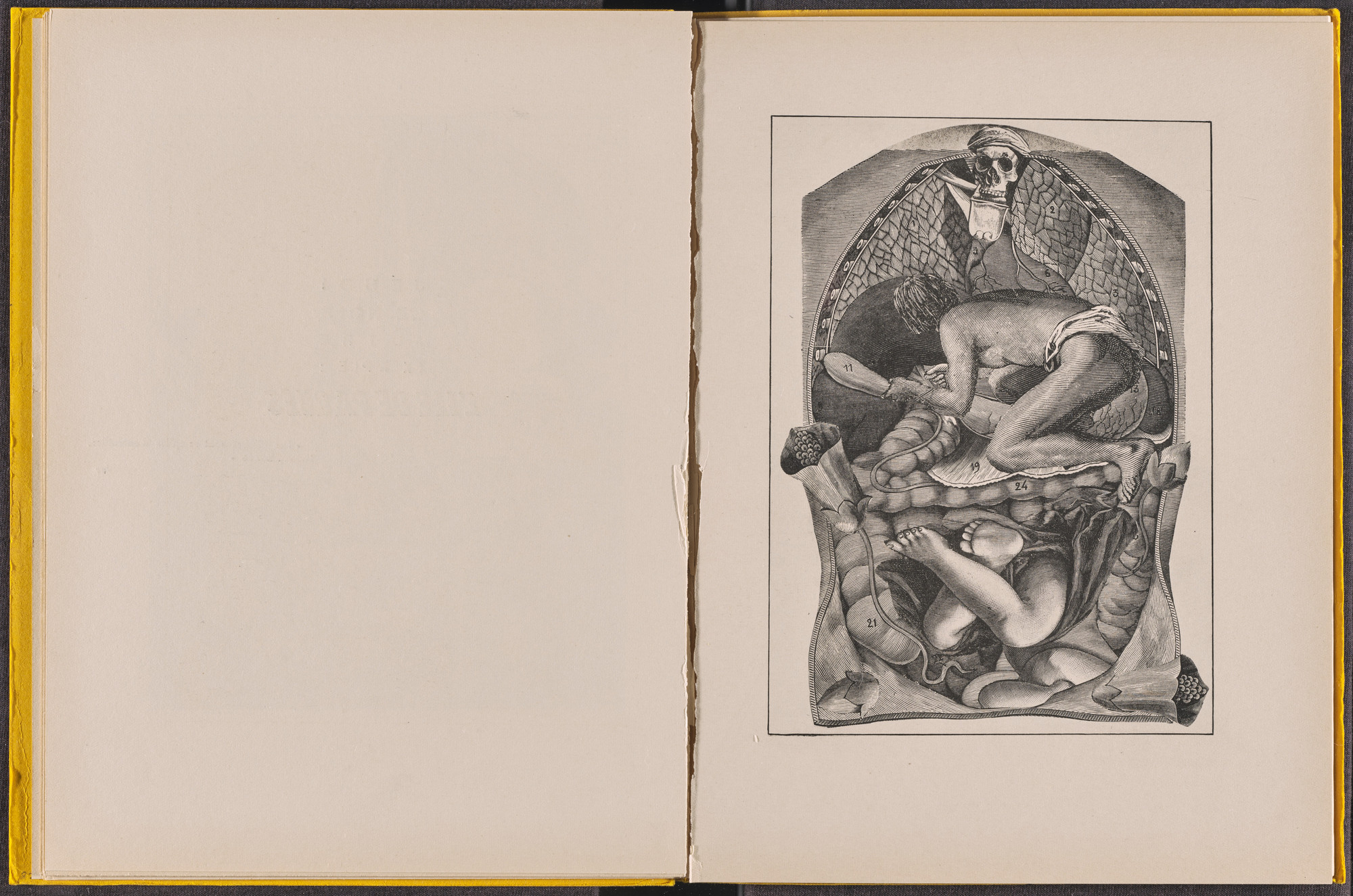 Max Ernst. Volume V: Le Rire du coq, L'Ile de Pâques, L'Intérieur de la vue, La Clé des chants (Volume V: The Rooster's Laugh, Easter Island, The Interior of Sight, The Key to Songs) from Une Semaine de bonté (A Week of Kindness or the Seven Deadly Elements). 1933–34, published 1934