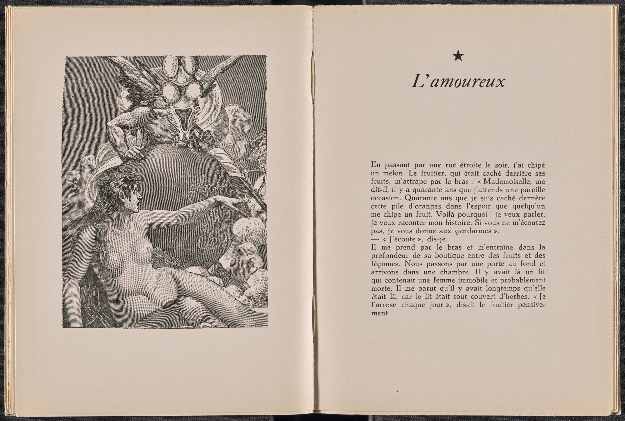 Max Ernst. Plate (folio 18) from La Dame ovale. 1939