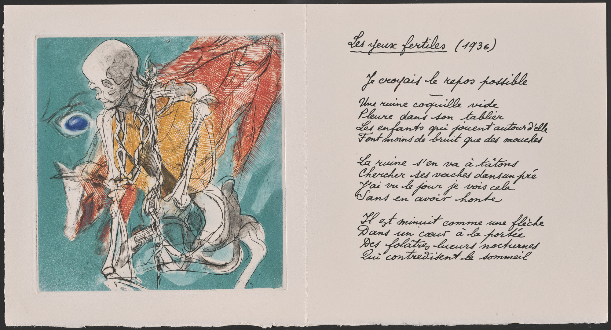 Jacques Villon. The Fertile Eyes ( Les Yeux fertiles ) (plate) from Un Poème dans chaque livre