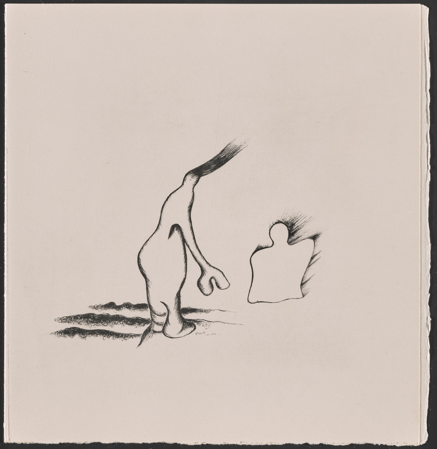 Yves Tanguy. Tailpiece from Un Poème dans chaque livre. 1956