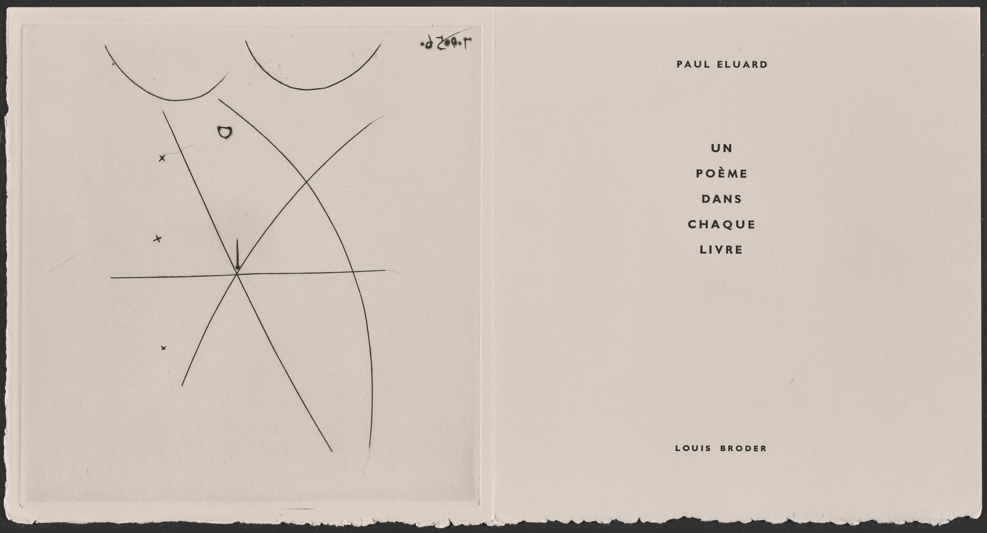 Pablo Picasso. Nude II (Nu II) (frontispiece) from Un Poème dans chaque livre. 1956