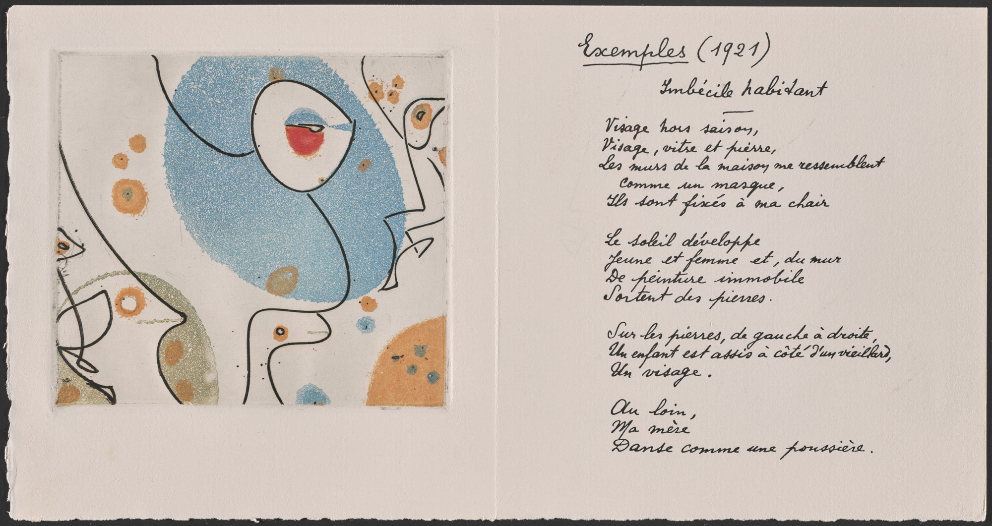 Max Ernst. Plate from Un Poème dans chaque livre. 1956