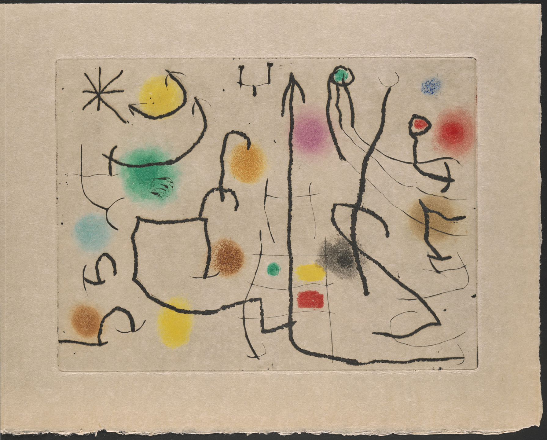 Joan Miró. Plate (folio 36) from Hommage à Roger Lacourière. 1968