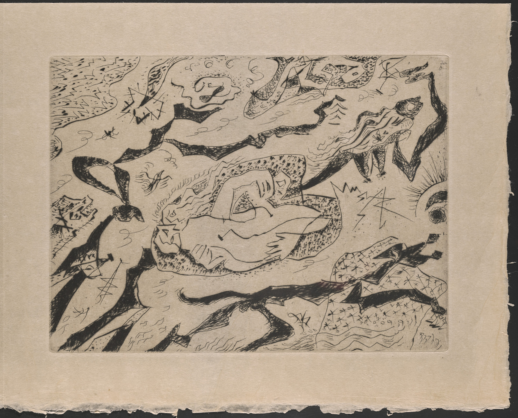 André Masson. Plate (folio 32) from Hommage à Roger Lacourière. 1968