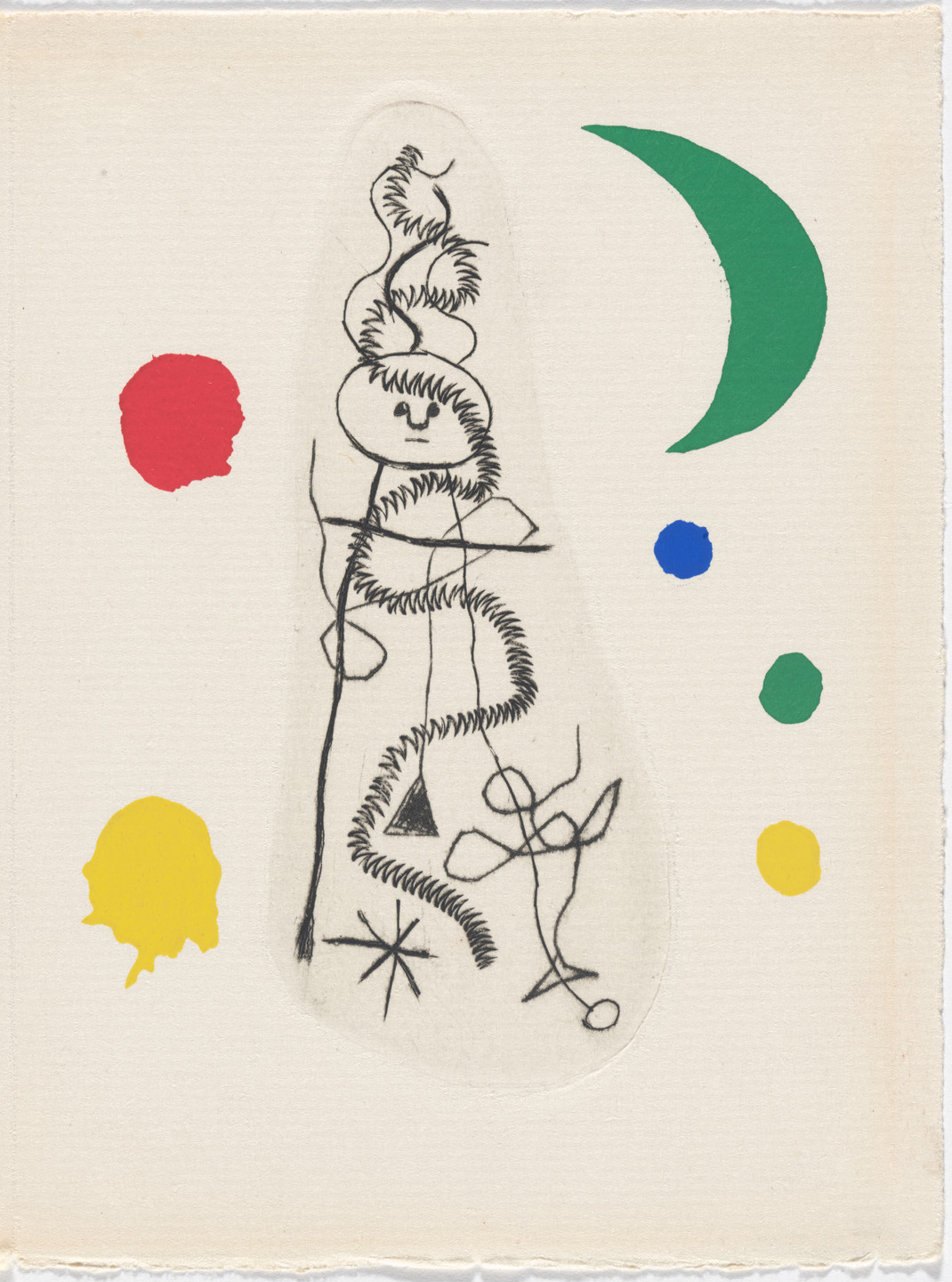 Joan Miró. Plate (page 45) from Le Désespéranto (Desesperanto): Volume III from L'Antitête (The Anti-Head). 1947–49, published 1949