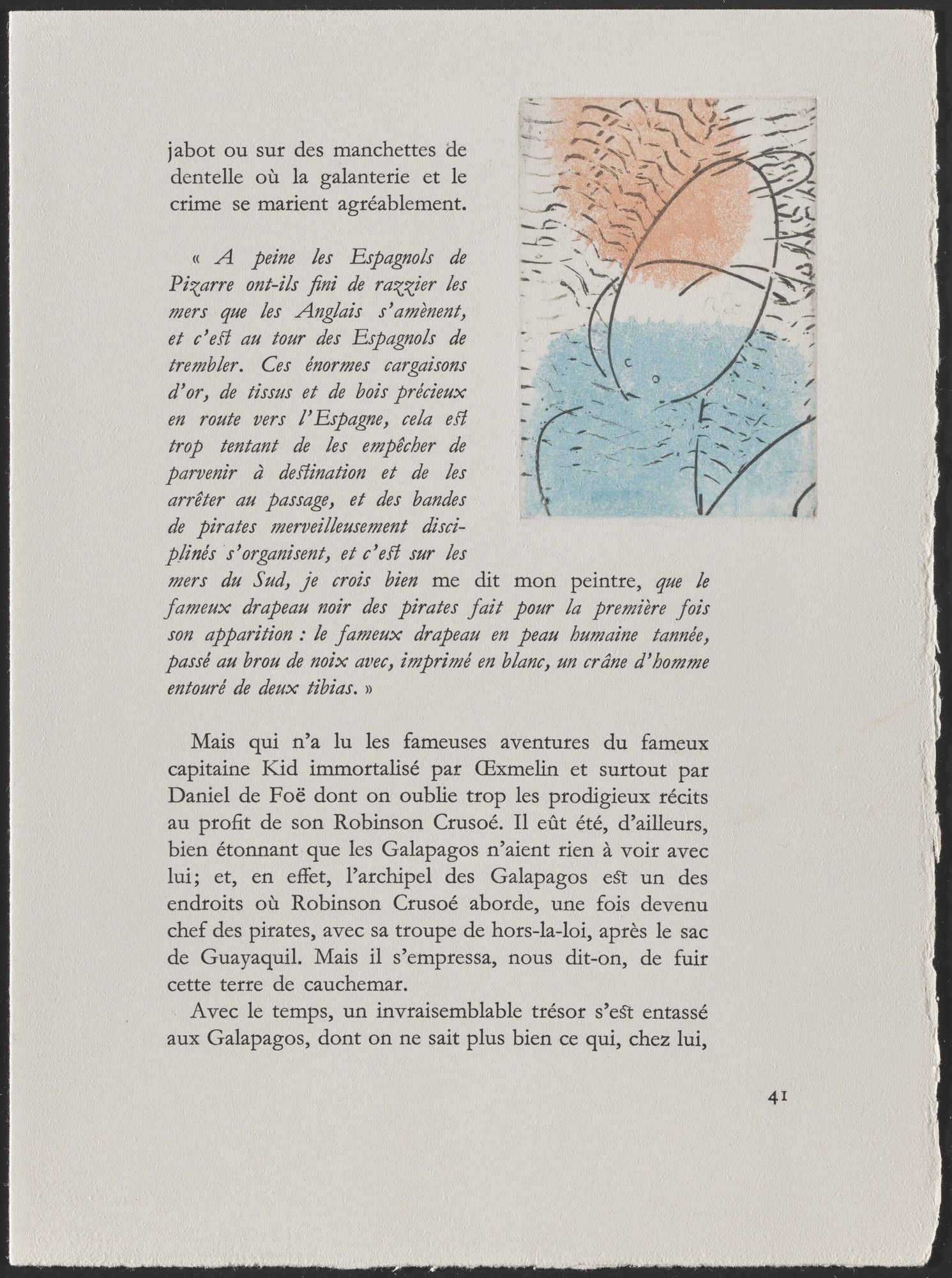 Max Ernst. In-text plate (page 41) from Galapagos: Les Iles du bout du monde
