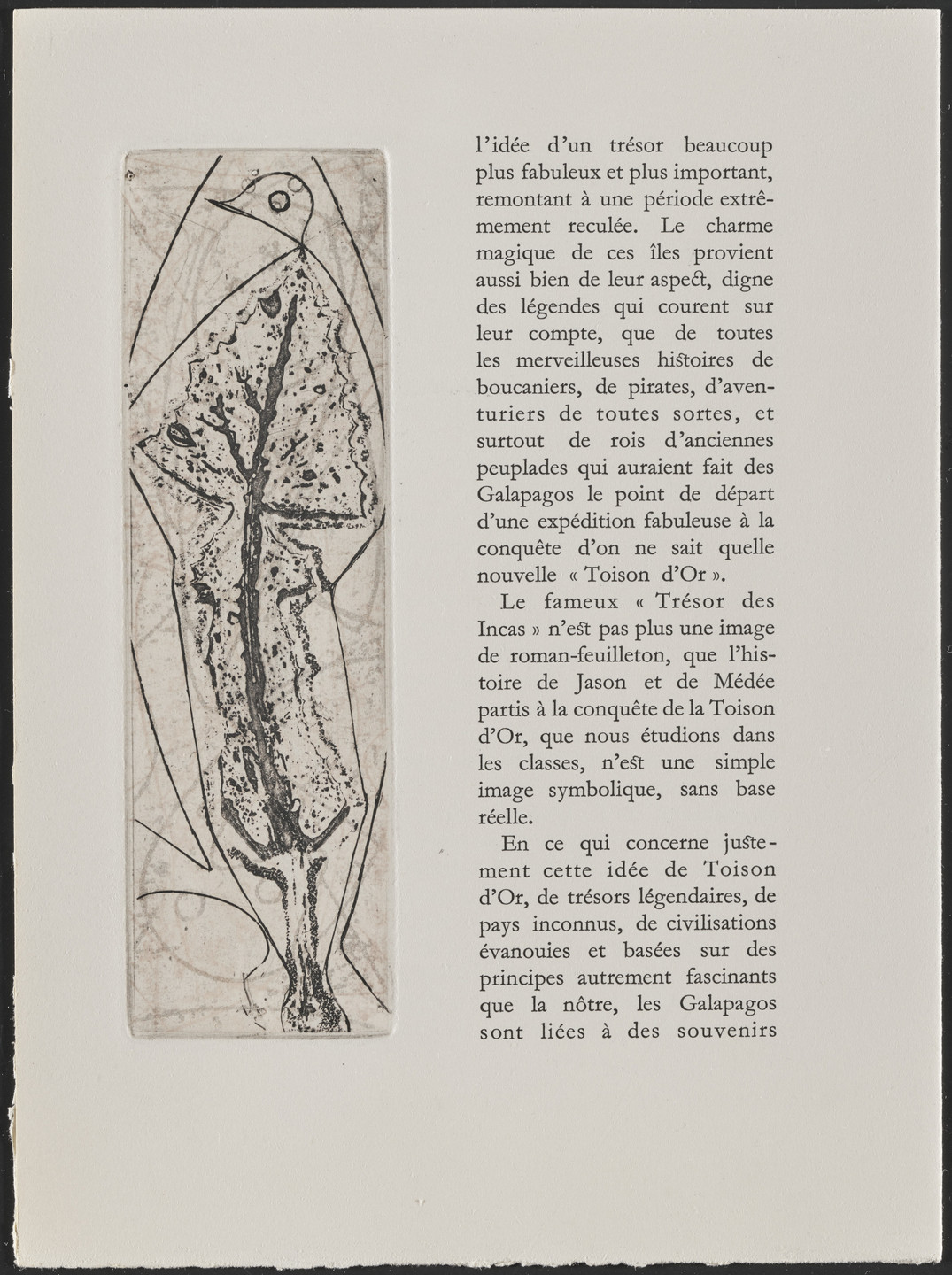 Max Ernst. In-text plate (page 32) from Galapagos: Les Iles du bout du monde. 1955