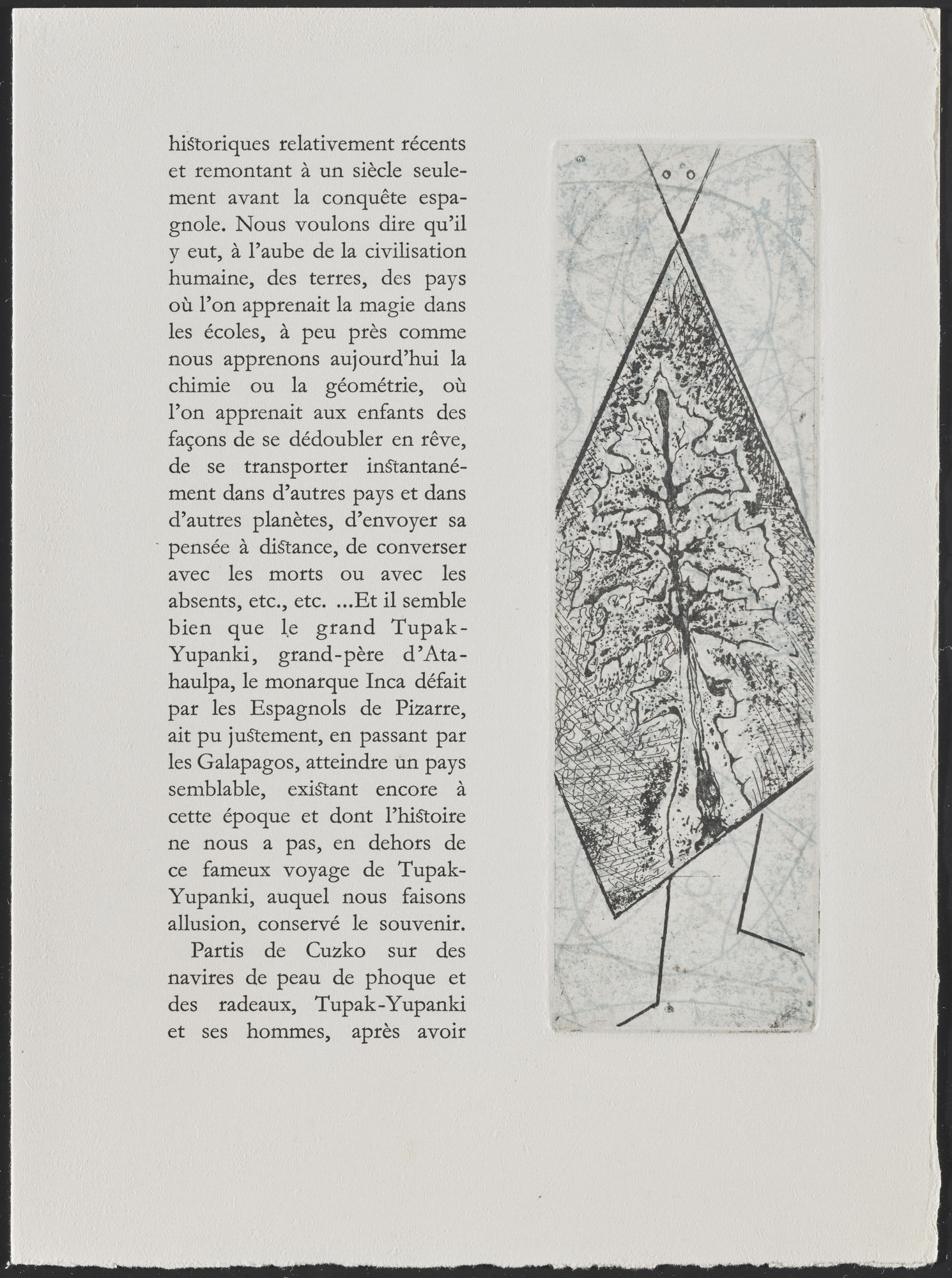 Max Ernst. In-text plate (page 33) from Galapagos: Les Iles du bout du monde
