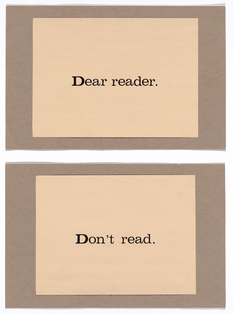 Dear Reader, Don't Read