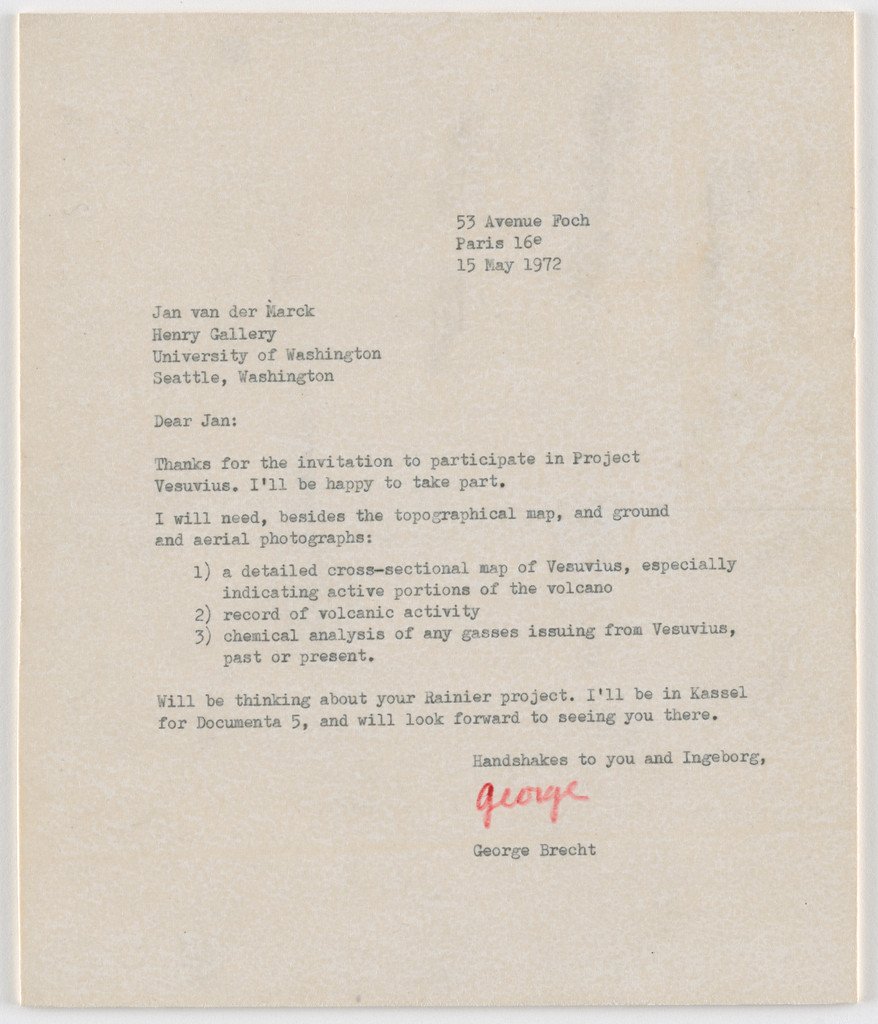 Proposal for Operation Vesuvius (Operazione Vesuvio), Henry Gallery, Seattle and Il Centro, Naples, 1972–73