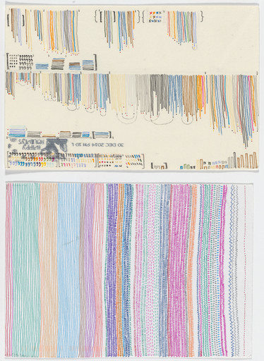 Giorgia Lupi, Stefanie Posavec. Dear Data: Week 16 (How Many Dresses / A Week of Wardrobe). 2014