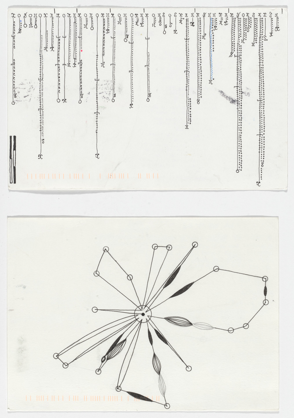 Giorgia Lupi, Stefanie Posavec. Dear Data: Week 2 (Straight Lines / A Week of Public Transportation). 2014