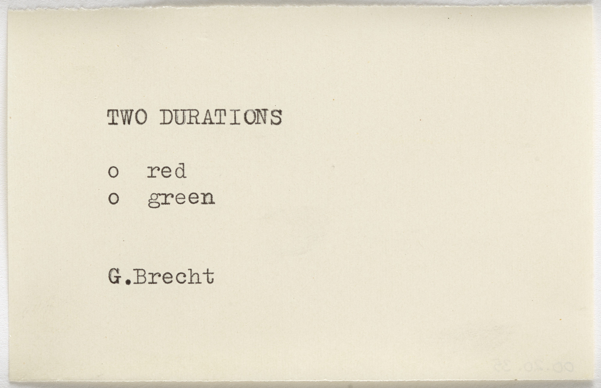 George Brecht. Two Durations