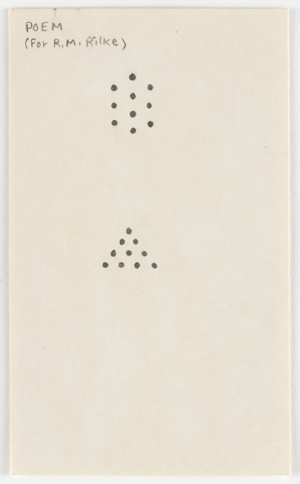 George Brecht. Poem (For R.M. Rilke)