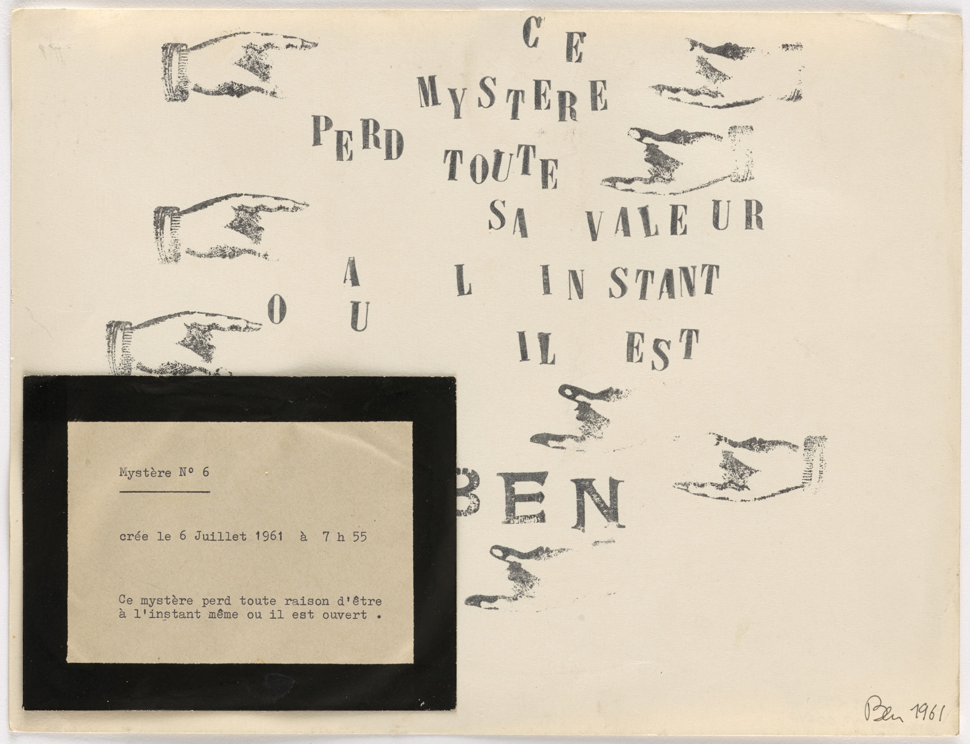 Ben Vautier. Mystère No. 6