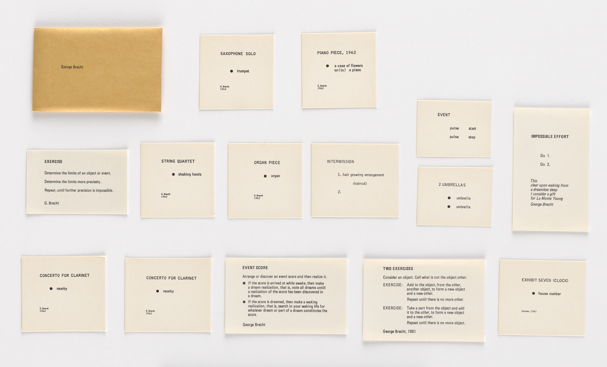 George Brecht. EVENT SCORES