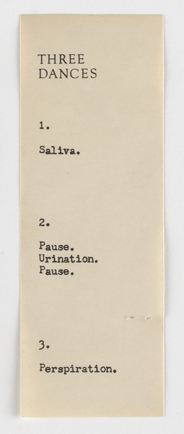 George Brecht. Event Scores. c. 1960–61
