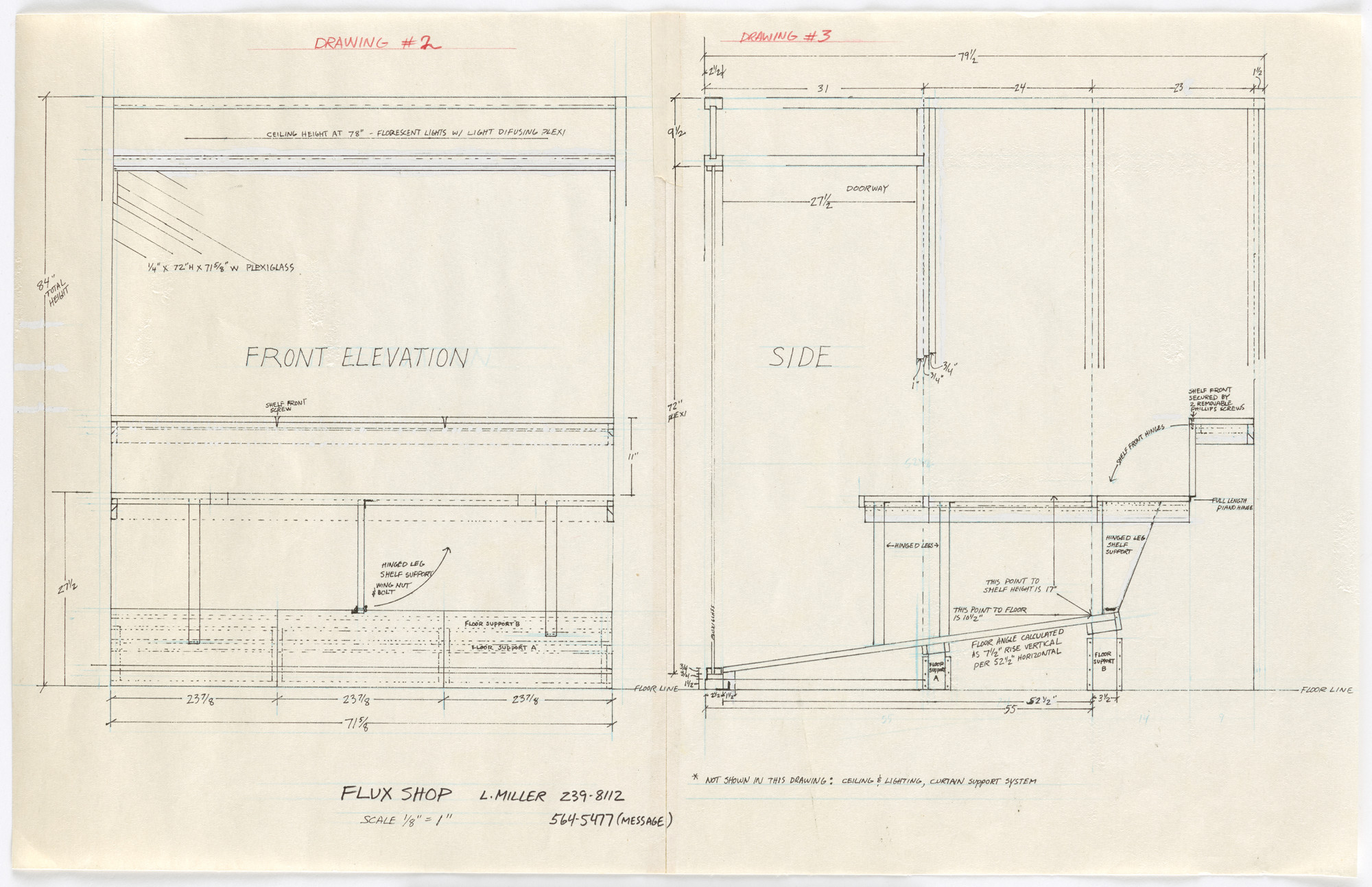 Larry Miller. Drawings for Flux Shop. 1985