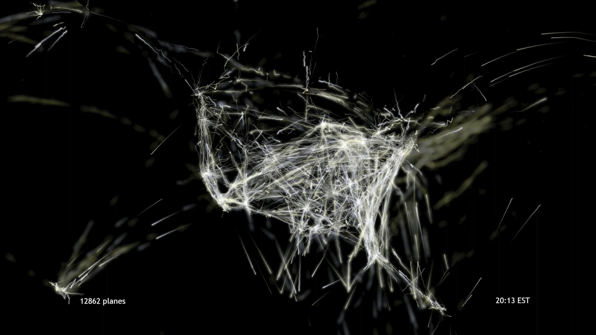 Aaron Koblin, Department of Design | Media Arts, School of the Arts and Architecture at University of California, Los Angeles. Flight Patterns. 2005