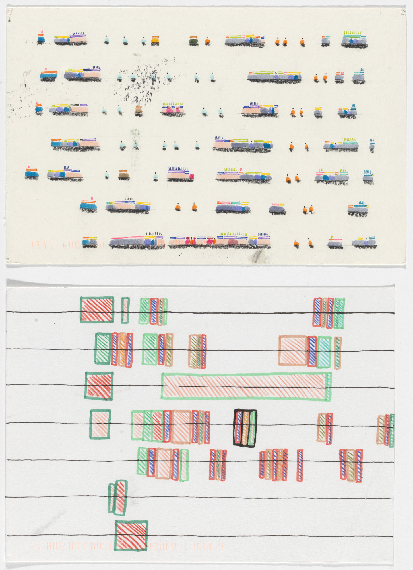 Giorgia Lupi, Stefanie Posavec. Dear Data: Week 30 (My Time Alone / A Week of Being Alone)