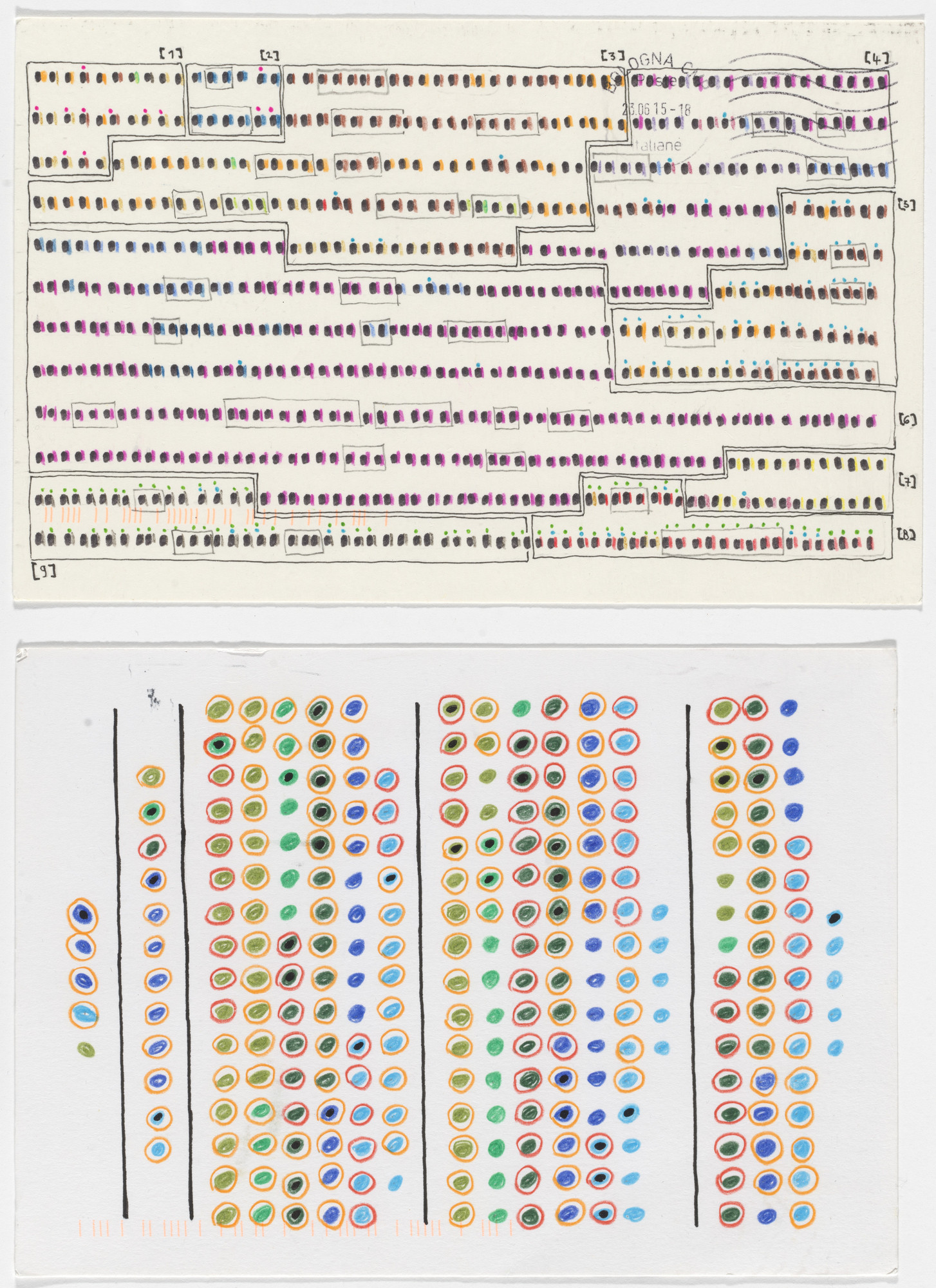 Giorgia Lupi, Stefanie Posavec. Dear Data: Week 41 (Music Survey / A Week of Music)