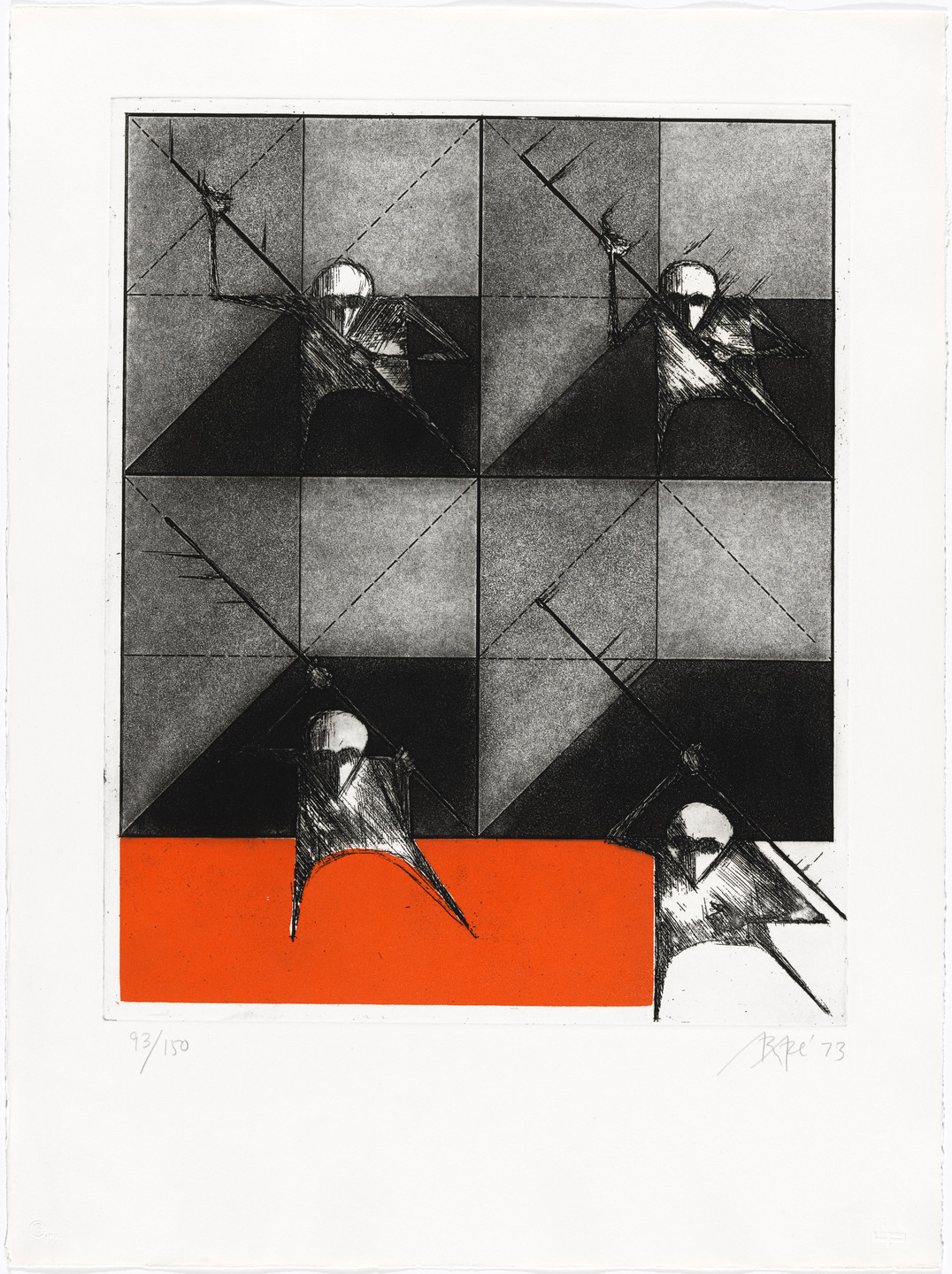 Hugo Arapé. Figures in Sable/Gule (Figuras en sable/gule) from AGPA 73: Pan American Graphics Arts (AGPA: Artes gráficas panamericanas). 1973