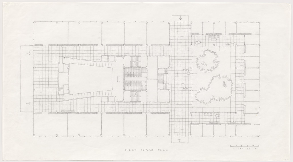 Meredith Memorial Hall, Drake University, Des Moines, IA (First floor plan sketch)