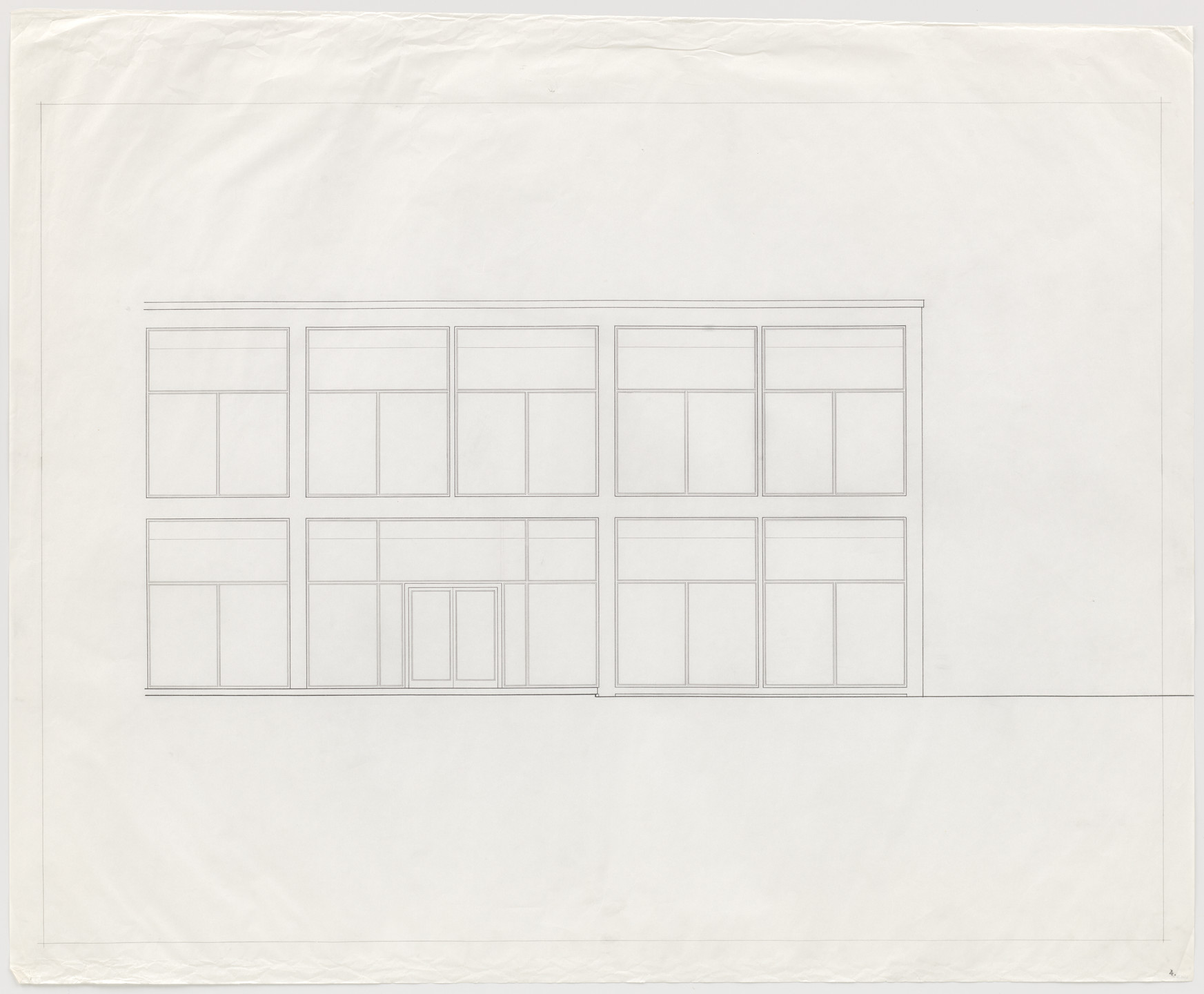 Ludwig Mies van der Rohe. Meredith Memorial Hall, Drake University, Des Moines, IA (Exterior elevation). 1962–1965