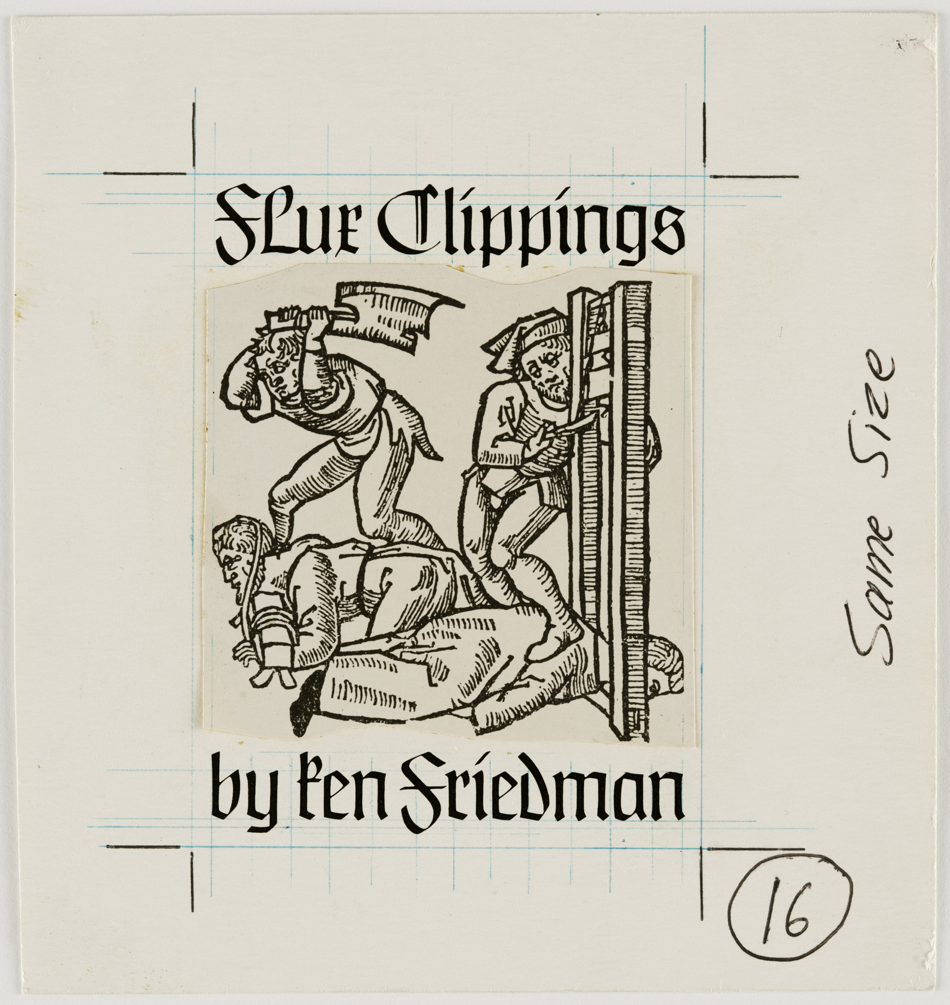 George Maciunas, Ken Friedman. Mechanical for Flux Clippings
