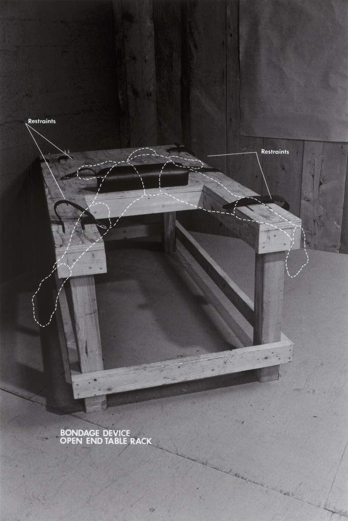 Bondage Device: Open End Table Rack