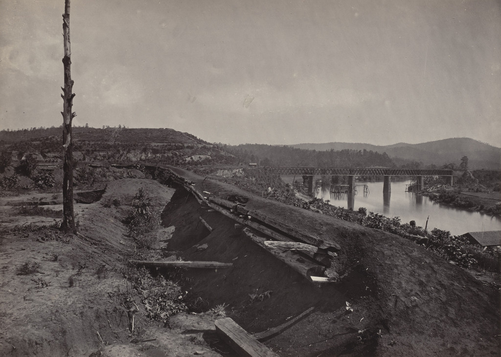Defences of the Etawah Bridge from the album Photographic Views of Sherman's Campaign