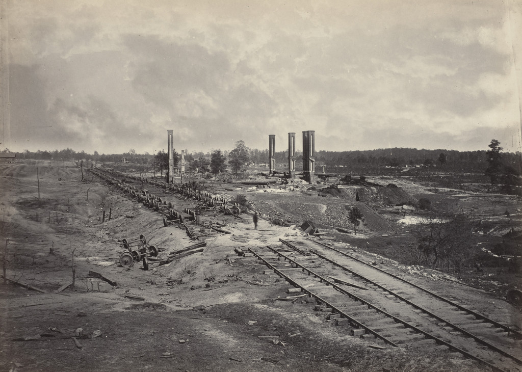 Destruction of Hood's Ordnance Train from the album Photographic Views of Sherman's Campaign(1866)