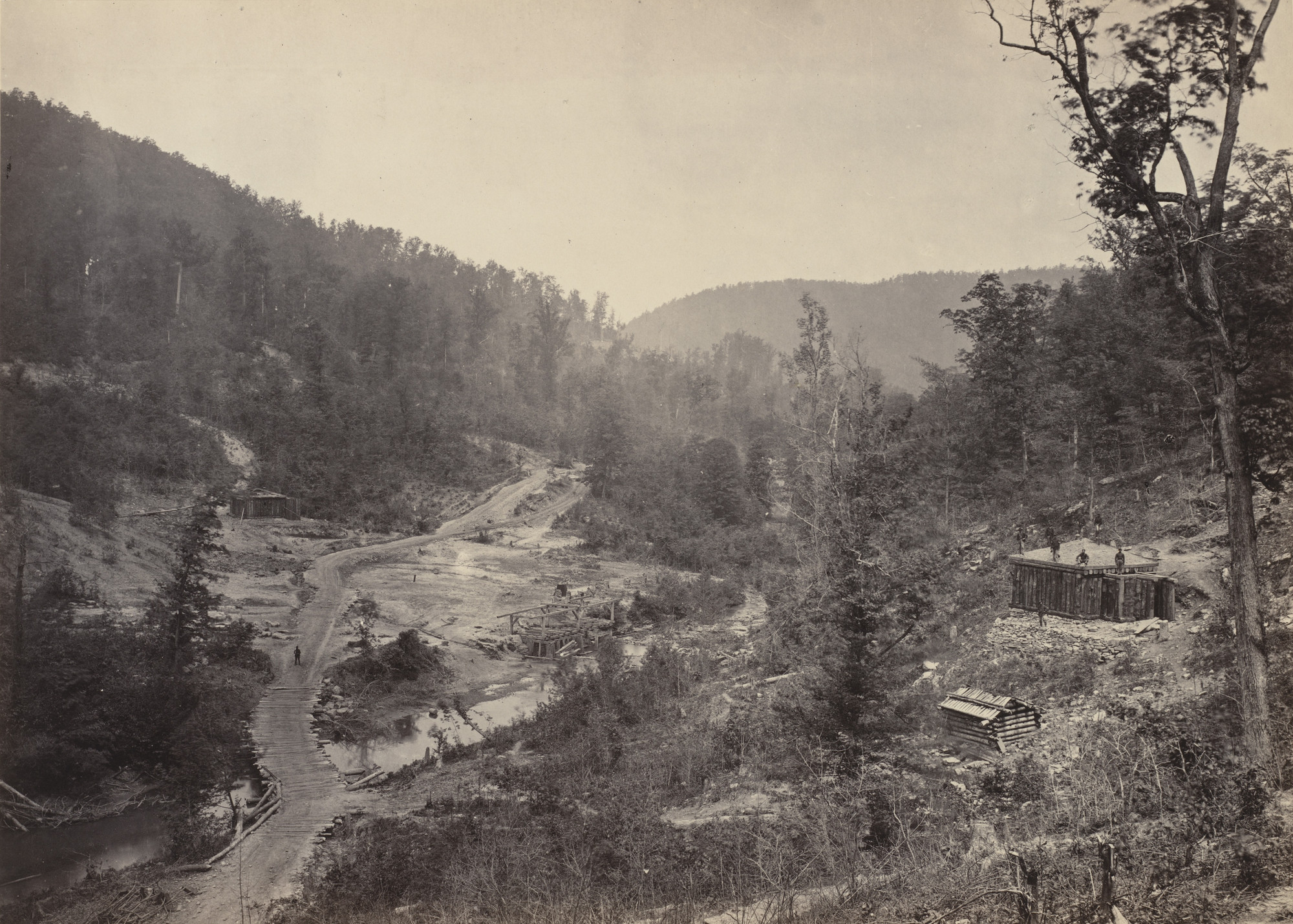 George N. Barnard. Whiteside Valley, below the Bridge from the album Photographic Views of Sherman&#39;s Campaign. 1864-65