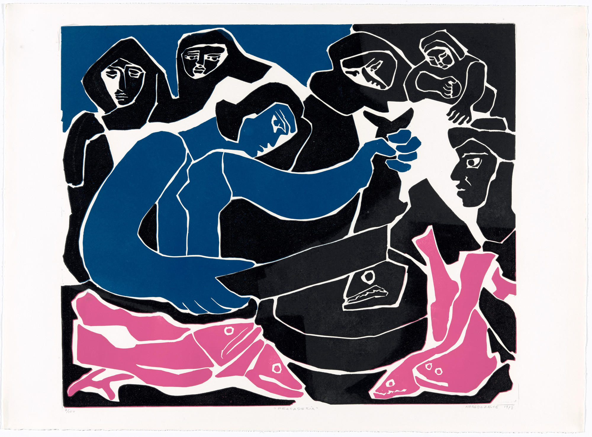 Alfredo Zalce. Fish Market (Pescadería) from AGPA 73: Pan American Graphic Arts (AGPA 73: Artes gráficas panamericanas)