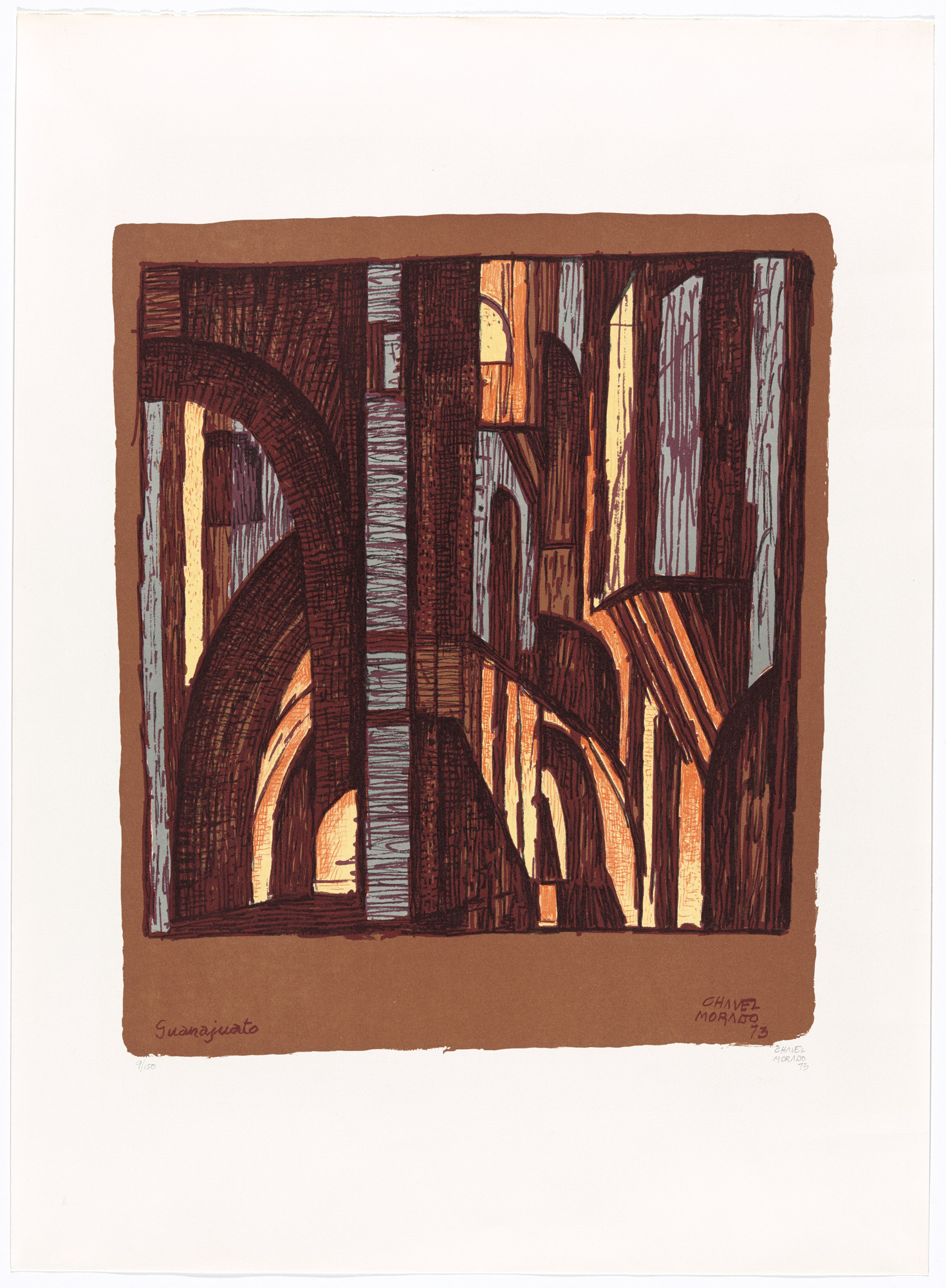 José Chávez Morado. Guanajuato from AGPA 73: Pan American Graphic Arts (AGPA 73: Artes gráficas panamericanas)