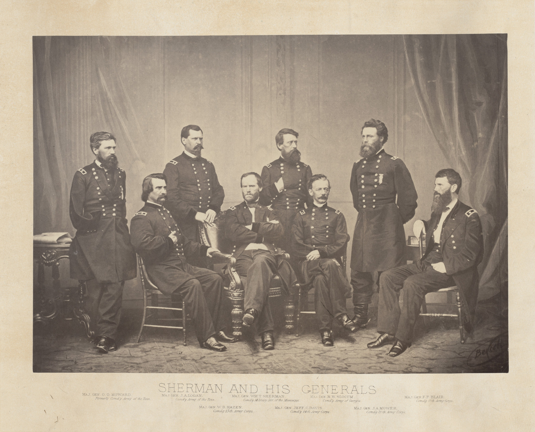 George N. Barnard. Sherman and his Generals from the album Photographic Views of Sherman&#39;s Campaign. 1864-65