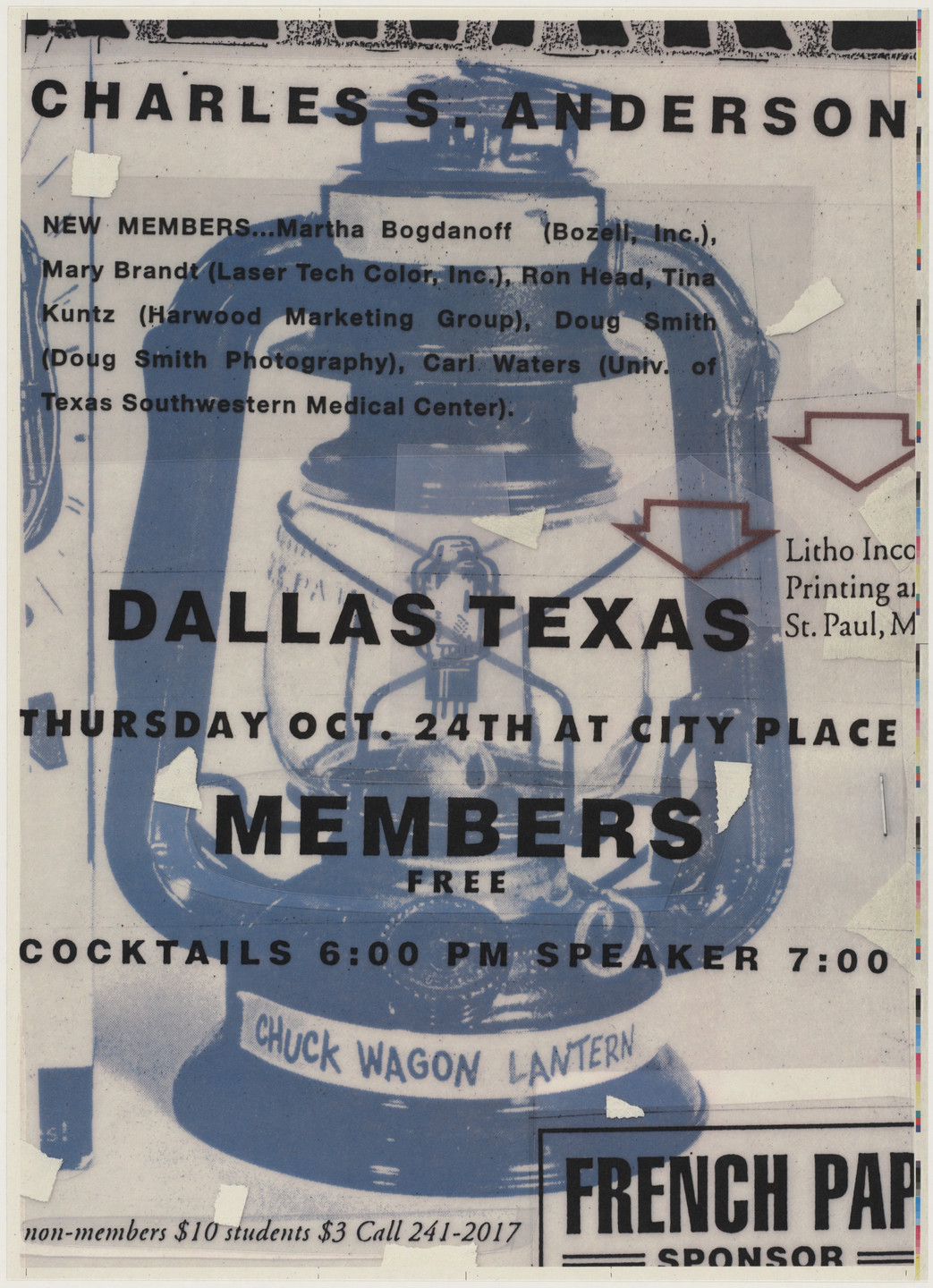 Charles S. Anderson, Dan Olson. Texas AIGA Presentation Poster. September 1991