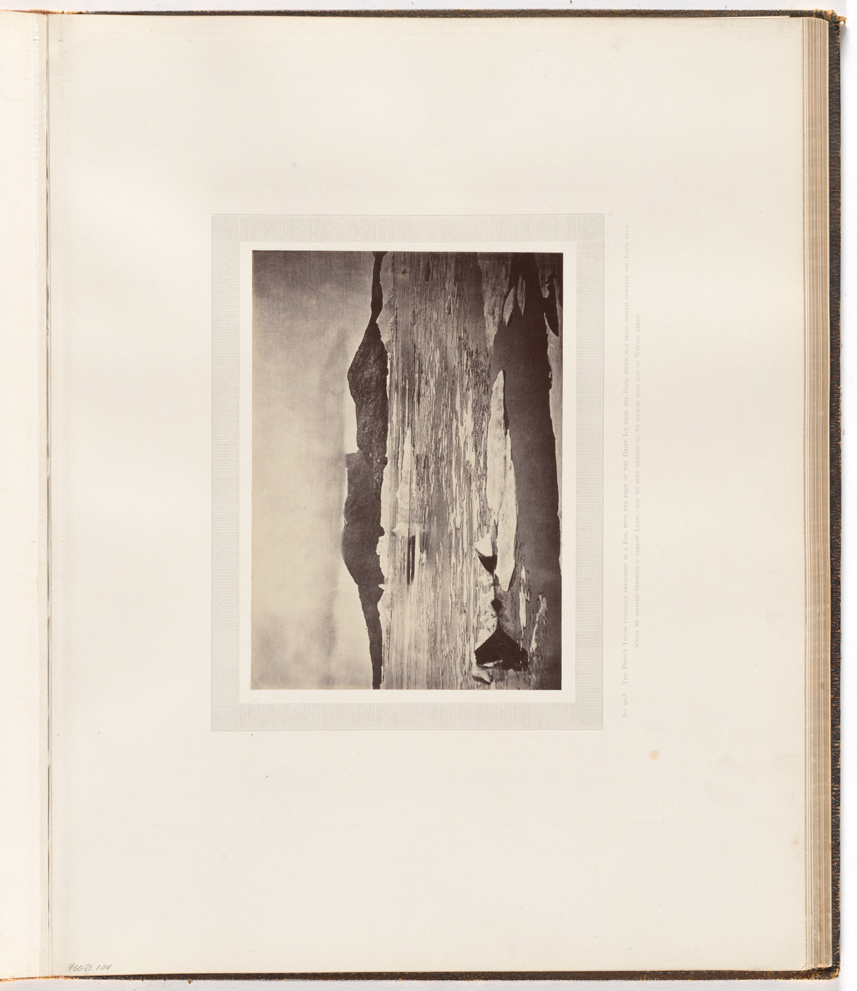 George P. Critcherson, John L. Dunmore, William Bradford. "The Devil's Thumb partially enveloped in a fog". 1869