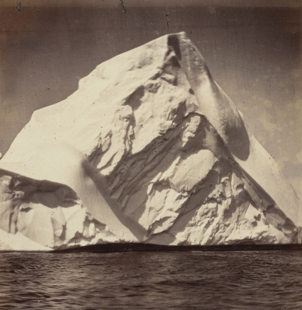 "Iceberg grounded near the land"
