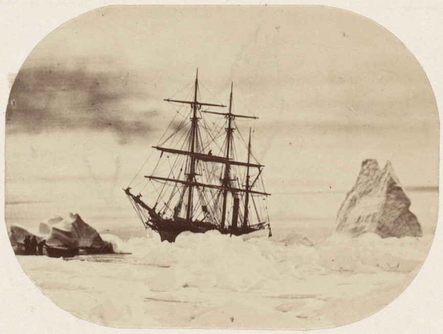 George P. Critcherson, John L. Dunmore, William Bradford. "Hard at work under a full head of steam, trying to escape being nipped"